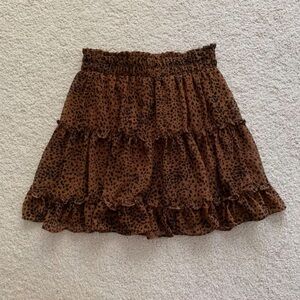 Leopard Print Ruffled Women's Skirt
